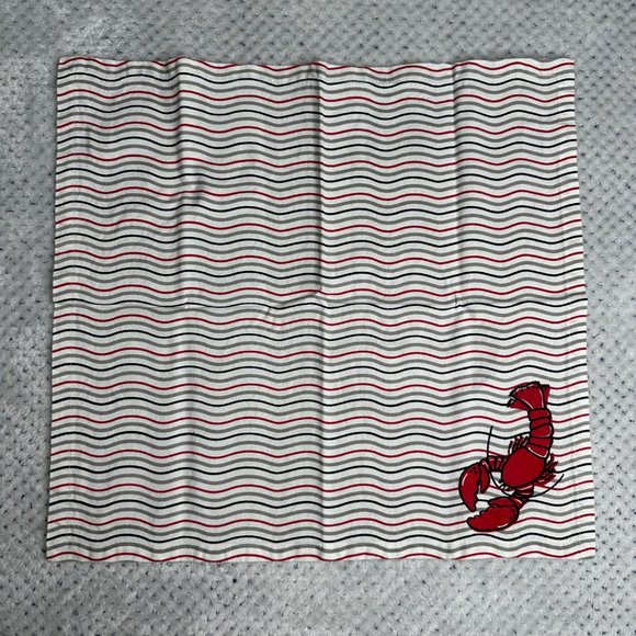 Shard Lobster Cloth Napkins Set Of 8 Striped Nautical Sea Cotton Fabric Linen - Picture 9 of 9